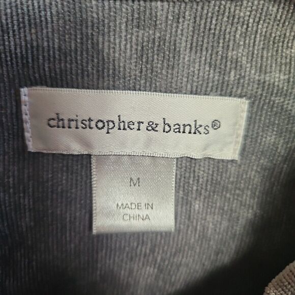 Christopher & Banks Women's gray SIZE M Zip  Jacket Corduroy - Picture 2 of 9